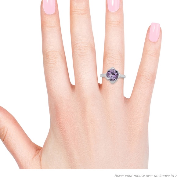 Pink Amethyst solitaire ring - Picture 5 of 6
